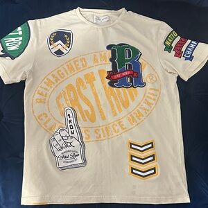 First Row Cream Graphic T-Shirt